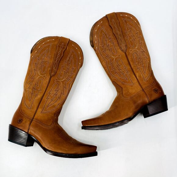 Ariat Brown Heritage X Toe Elastic Western Cowboy Boot 7B - Picture 1 of 6